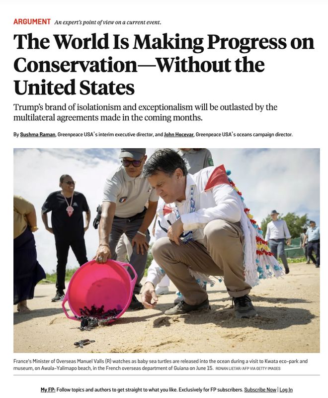 IPP全球智库纵览｜《外交政策》：世界正在美国缺席的情况下加速推进环境保护(图2)